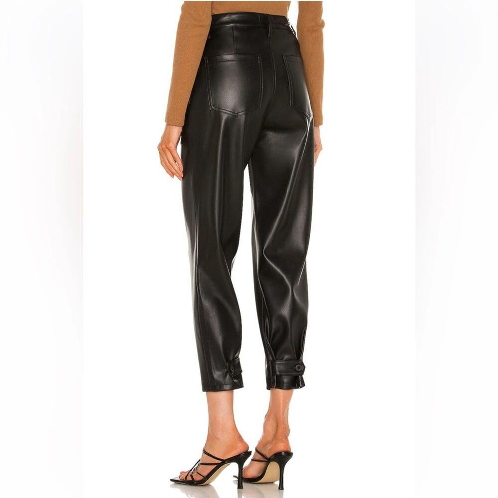 NWOT Pistola Black Tammy High Rise Trouser Vegan Faux Leather Pants Women 18W - Picture 11 of 11